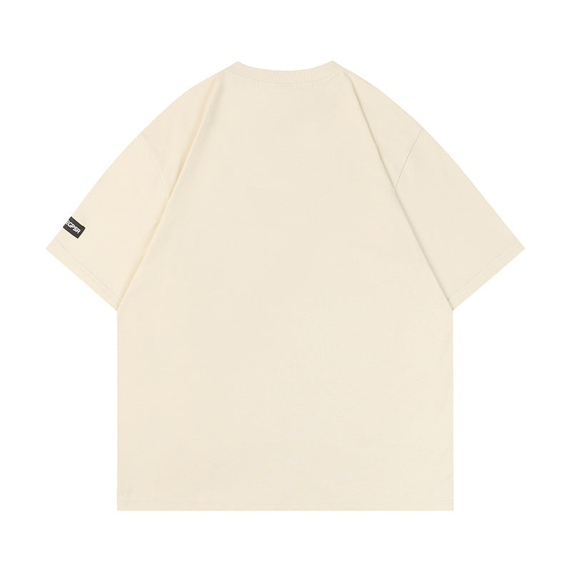Colorful Letter Print Streetwear T Shirts Oversize Loose Short Sleeve Tee Summer Harajuku Cotton Round Neck