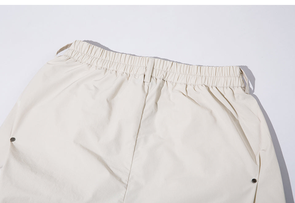 Cargo Pants Paneled Drawstring Elastic Waist Loose Wide Leg Trousers Front Pocket Comfortable Autumn Zipper