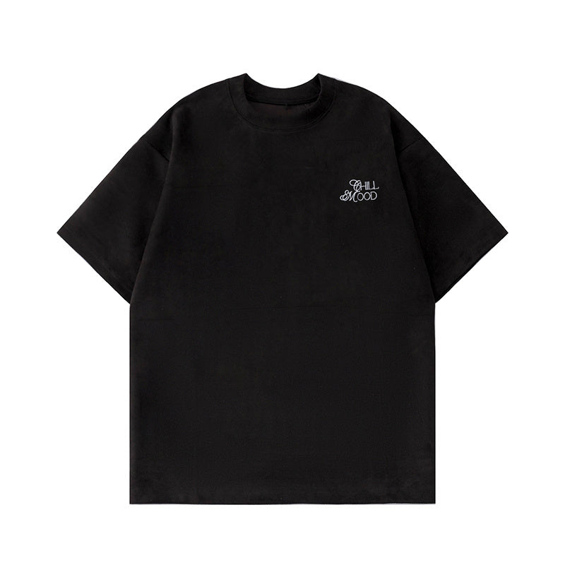 Streetwear T Shirt Letter Embroidery Loose Top Suede Short Sleeve Hip Hop Fashion Summer Casual Tees