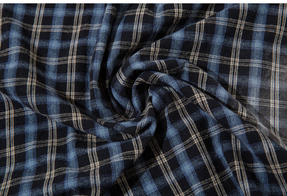 Plaid Polo Paneled Streetwear Short Sleeve Summer Casual Fashion Lapel Button Front Pocket