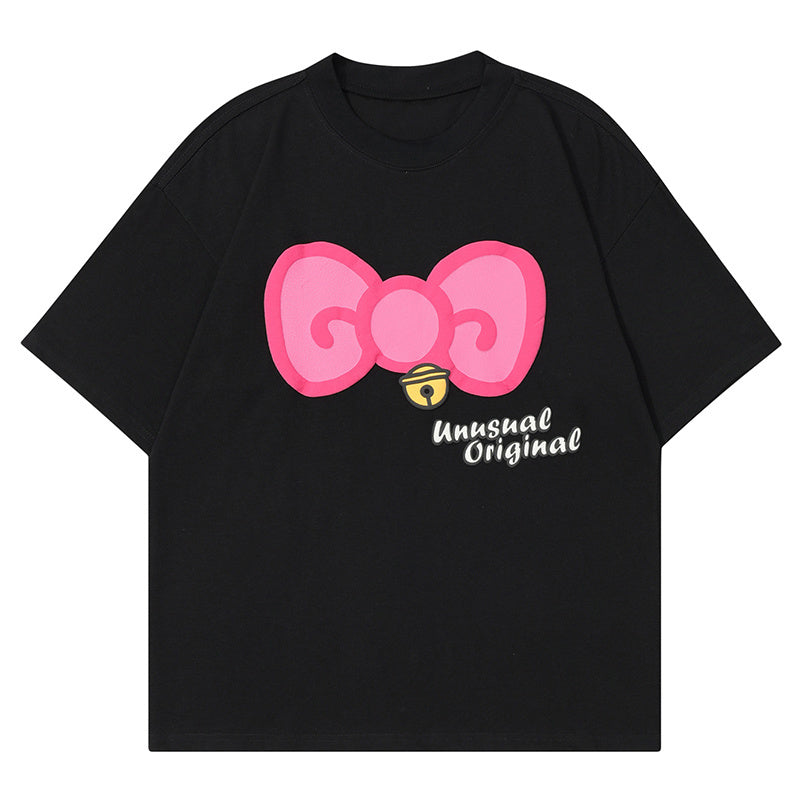 Cartoon Print T Shirt Loose Summer Streetwear Fashion Casual Top Short Sleeve Pure Cotton Oversize Tees