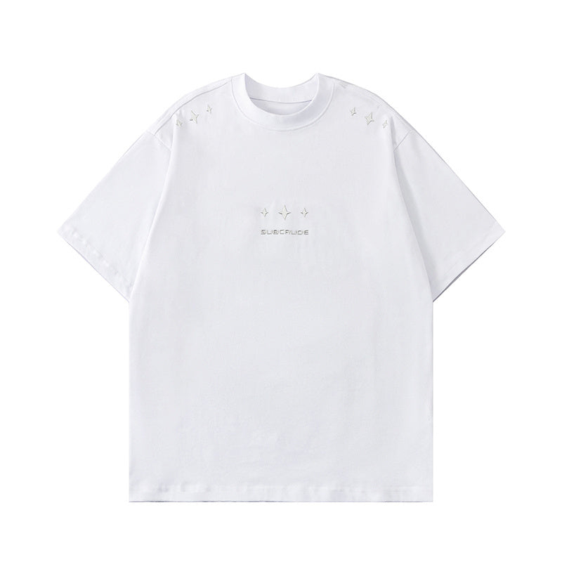 Streetwear T Shirts Oversize Star Graphic Simple Design Tee Casual O Neck Summer Loose Short Sleeve Cotton Solid Color