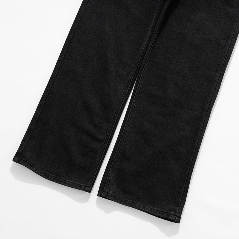 Men's And Women's Urban Black Pants Unisex X Embroidered Pocket Multi-size Jeans Trendy