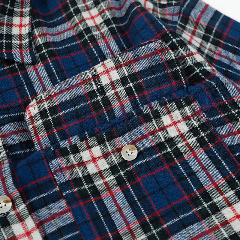 Plaid Shirts Autumn Long Sleeve Oversize Button Up Tops Korean Style Casual Fall Outwear Blue Comfortable