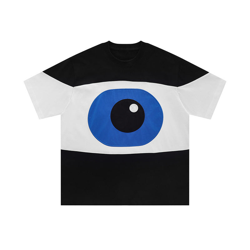 Streetwear Big Eye Graphic T Shirt Letter Print Oversize Tees Fashion Summer Casual Top Short Sleeve