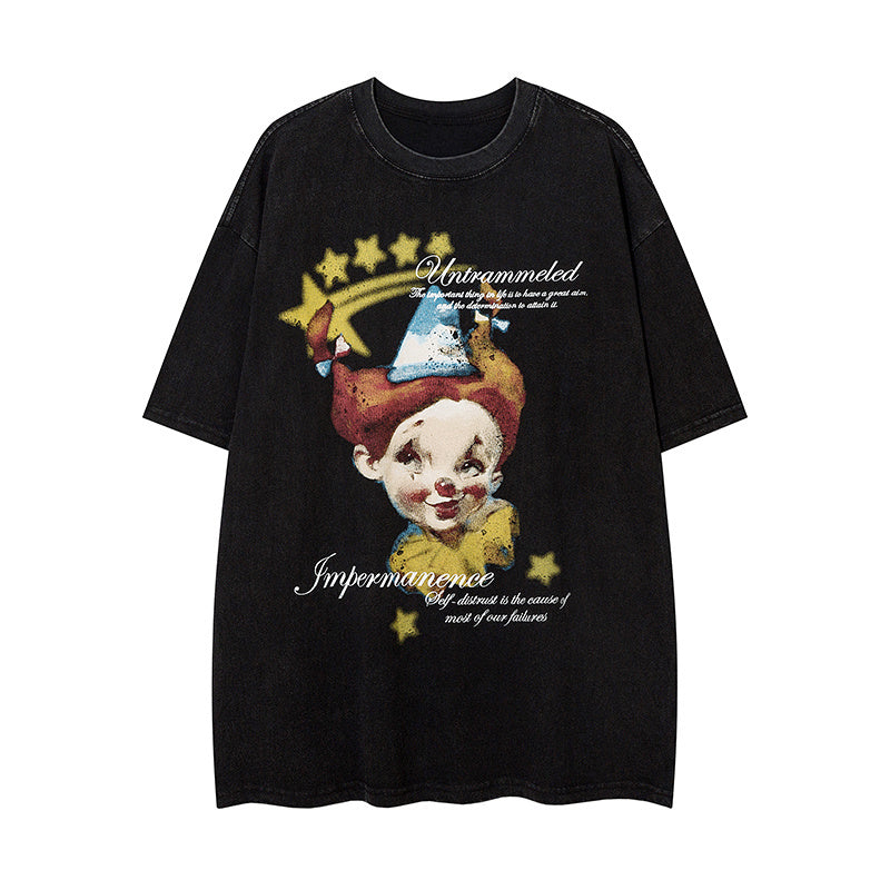 Cartoon Character Cotton Crew Neck Summer Fashion Streetwear Tee Loose Casual High Quality Short Sleeve