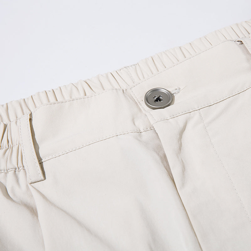 Cargo Pants Paneled Drawstring Elastic Waist Loose Wide Leg Trousers Front Pocket Comfortable Autumn Zipper