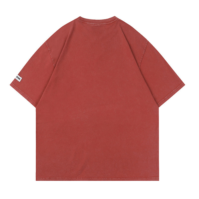 Simple Letter Print Streetwear T Shirts Oversize Loose Short Sleeve Cotton Tee Casual O Neck