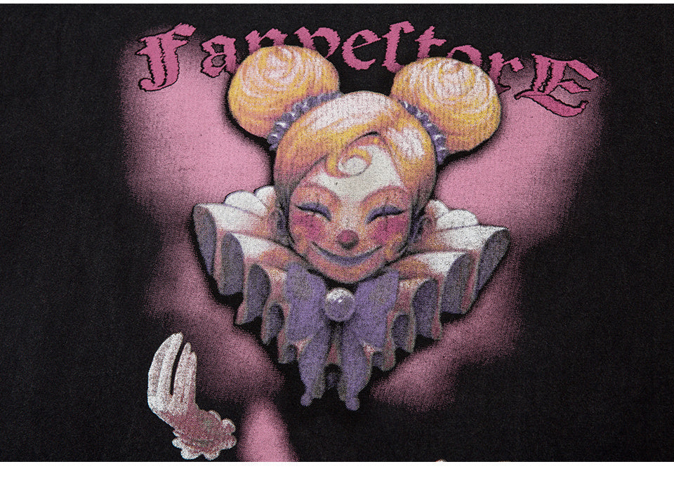 Cartoon Character Pattern Cotton Crew Neck Fashion Streetwear Tee Loose Casual High Quality Short Sleeve Summer