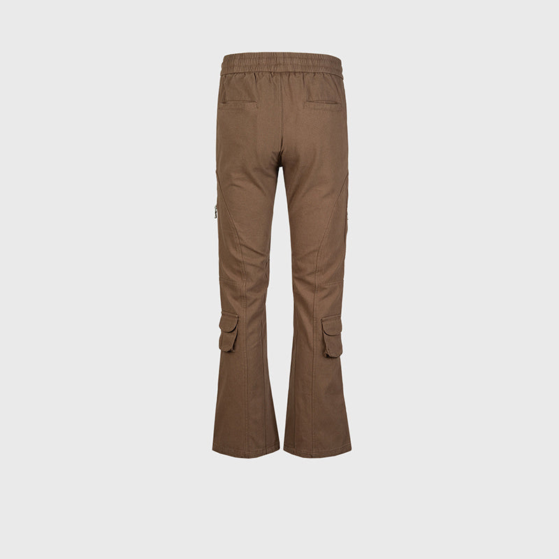 Men's Women's Autumn And Winter Hip-Hop Zipper Multi-Pocket Trendy Trendy Men's And Women's Wide-Leg Cushion Casual Pants