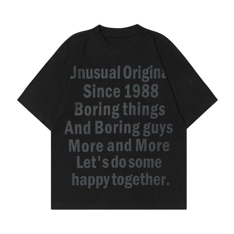 Letter Print Oversize Tees Fashion T Shirt Casual Streetwear Pure Cotton Top Short Sleeve Loose Summer
