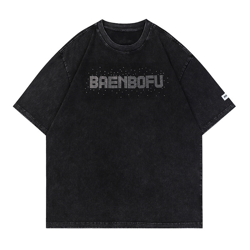 Simple Letter Print Streetwear T Shirts Oversize Loose Short Sleeve Cotton Tee Casual O Neck