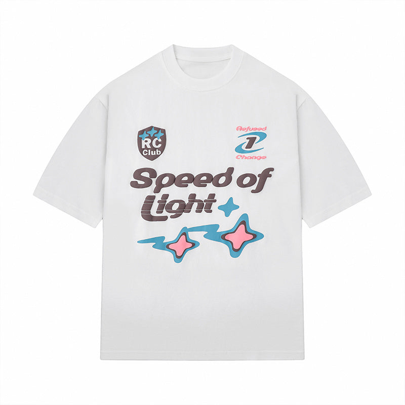 Streetwear Graphic Printed T Shirts Oversize Loose Short Sleeve Cotton Tee Casual O Neck Sports Style Fashion