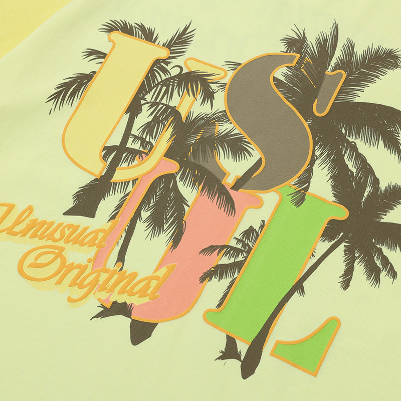 Coconut Tree Print T Shirt Loose Summer Streetwear Short Sleeve Pure Cotton Oversize Tees Fashion Casual Top