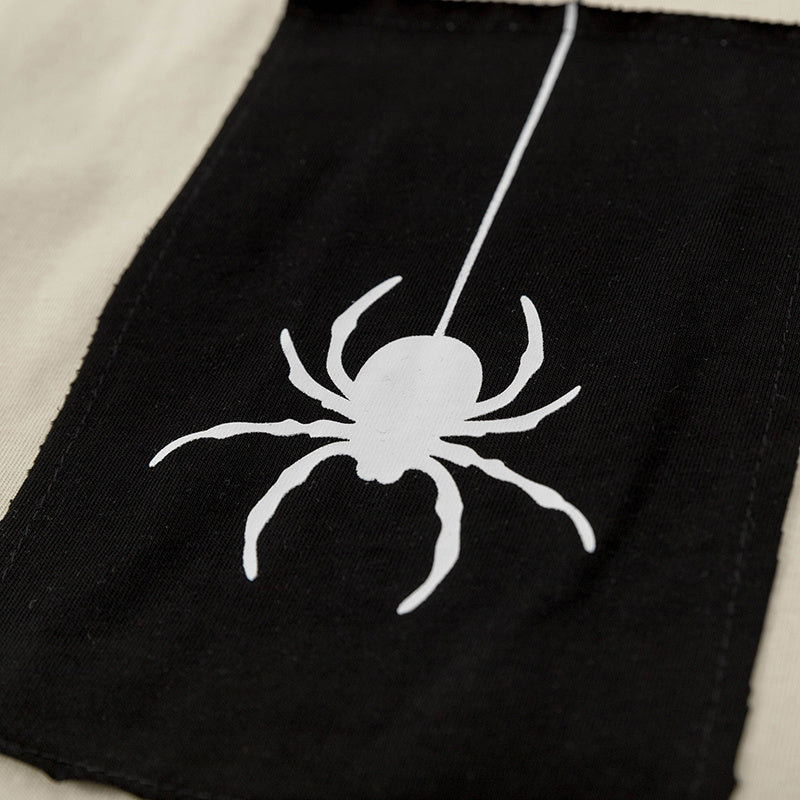 Streetwear T Shirts Patchwork Spider Graphic Oversize Loose Short Sleeve Cotton Tee Casual O Neck Summer