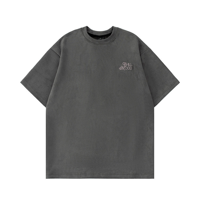 Streetwear T Shirt Letter Embroidery Loose Top Suede Short Sleeve Hip Hop Fashion Summer Casual Tees