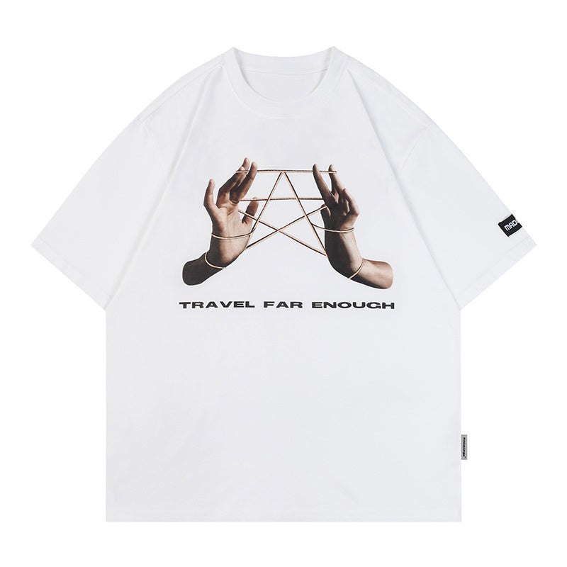 Streetwear Oversize T Shirts Printed Harajuku Hip Hop Tee Black White Loose Short Sleeve Casual