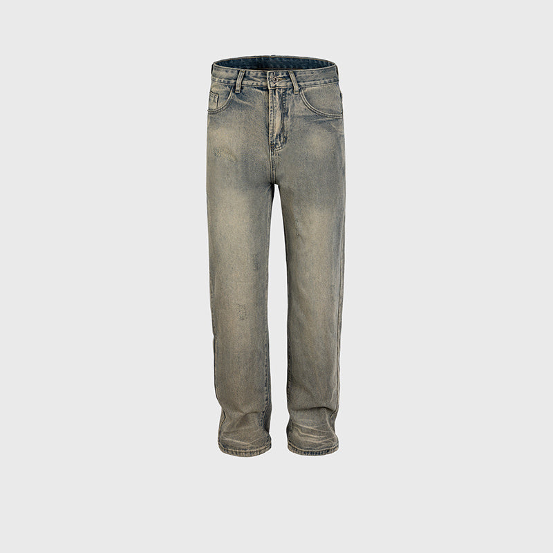 Men's And Women's Urban Vintage Wash-up Pants Unisex Slim-Fit Straight-Leg Trendy Jeans