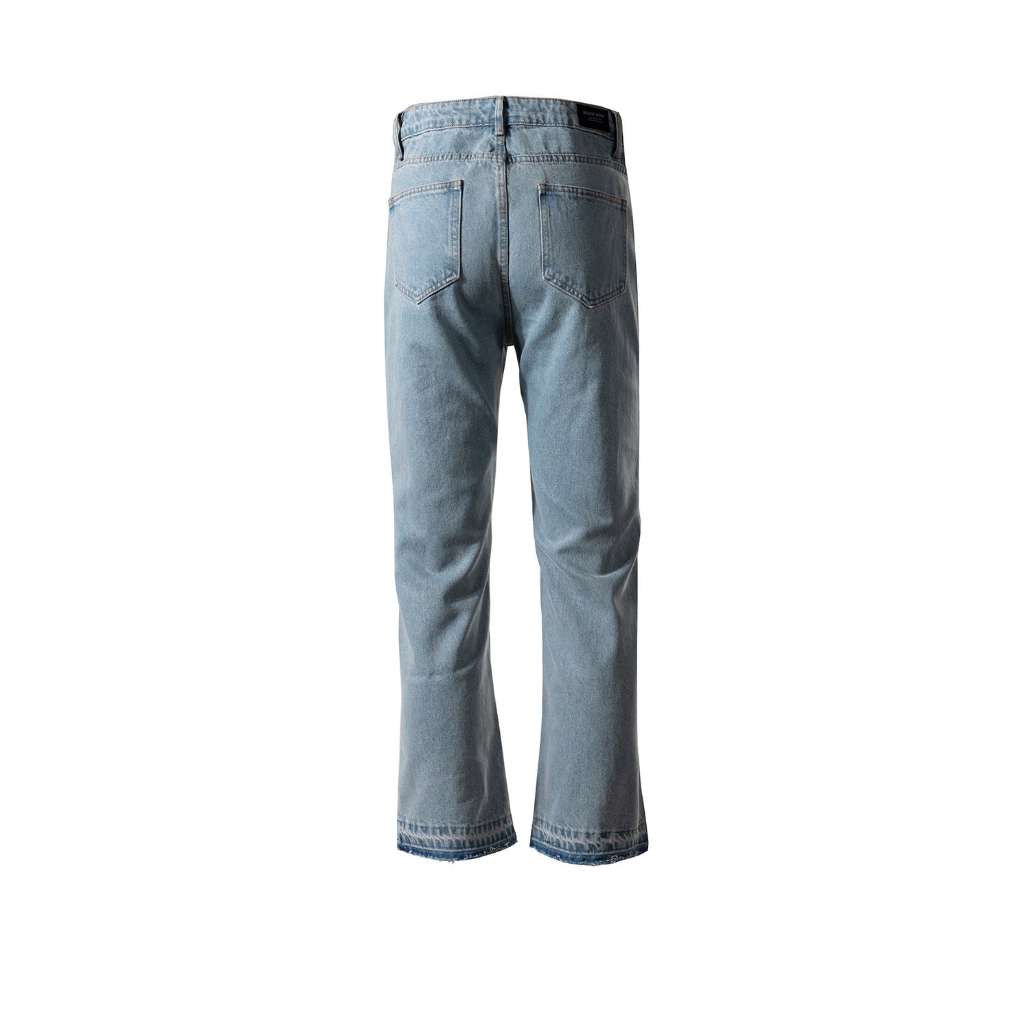 Men's And Women's Spring And Summer Urban Stitching Split Leg Trousers Unisex High Street Cat-beard Blue Jeans