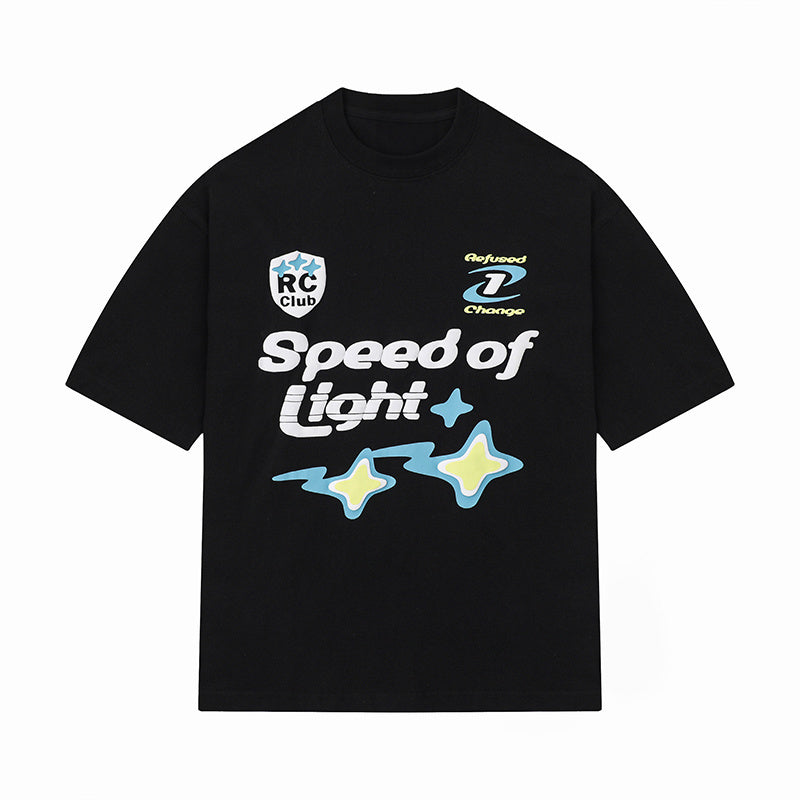 Streetwear Graphic Printed T Shirts Oversize Loose Short Sleeve Cotton Tee Casual O Neck Sports Style Fashion