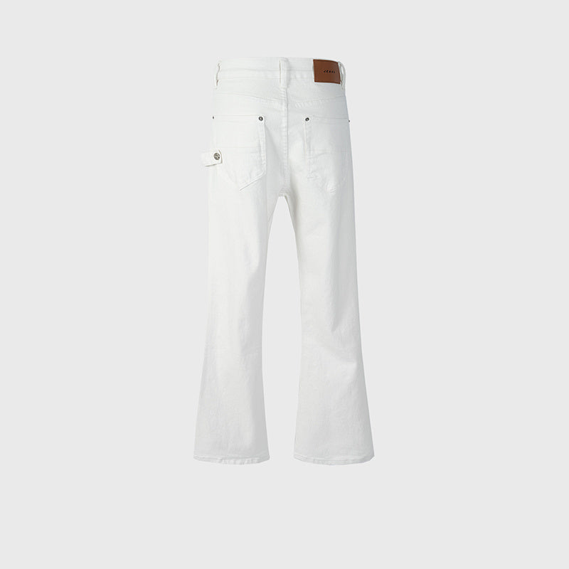 Men's And Women's Urban Small Taped Pants With Decorative Micro-La Unisex RO Style Multi-size Two-color Jeans