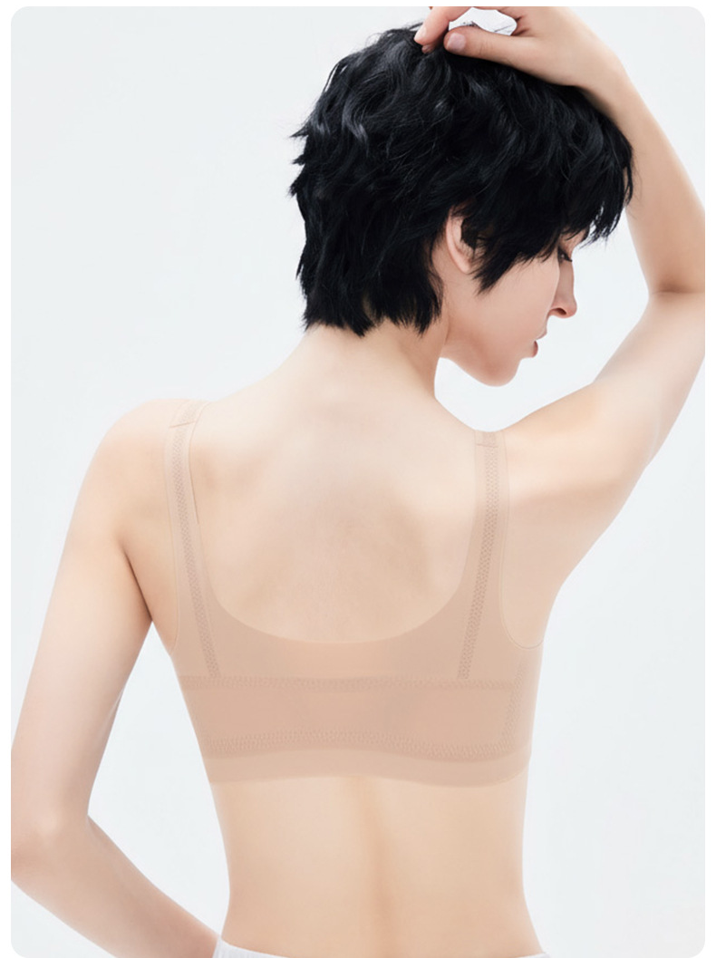 Ultra-thin Seamless Invisible Liquid Foundation Underwear Xia Mei Back Push-up No Steel Ring One-piece Fixed Cup Vest Bra For Women