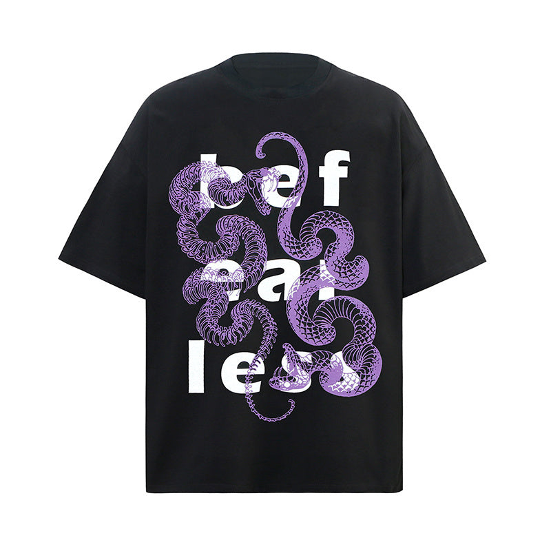 Streetwear T Shirts Trendy O Neck Tee Full Letter Print Loose Cotton Short Sleeve Casual Summer High Quality