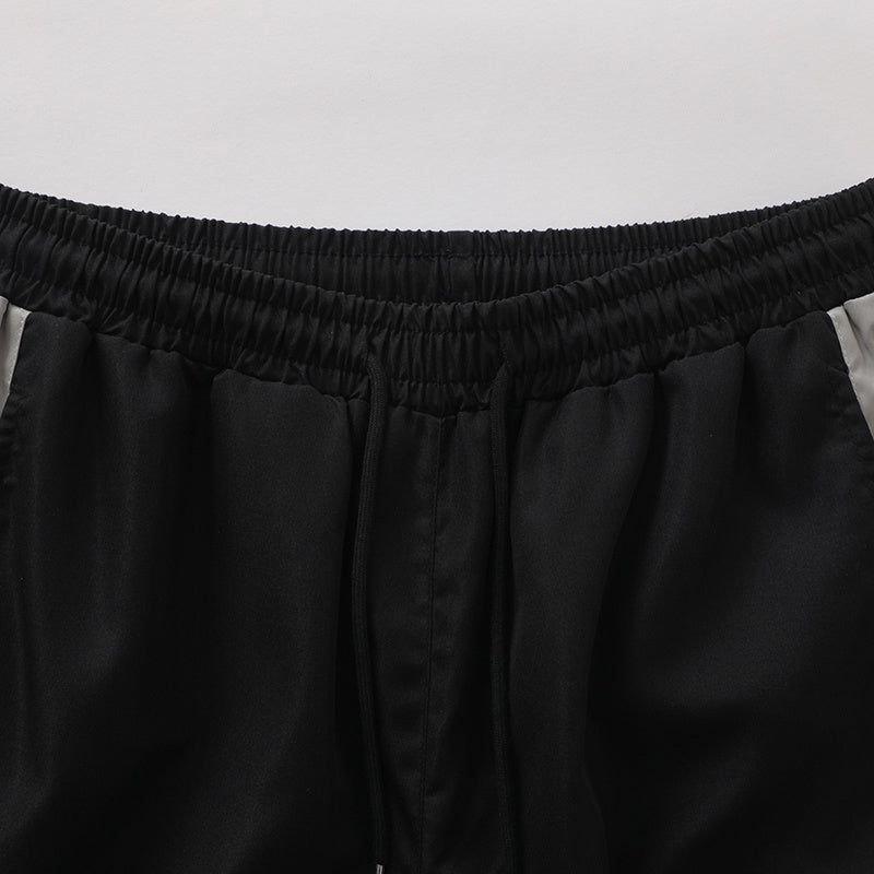 Streetwear Color Contrast Drawstring Boardshorts Breathable Beach Shorts Fitness Sports Style Pants Letter Embroidery