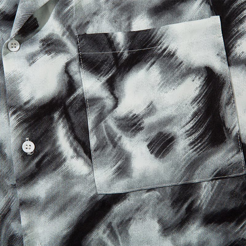Vintage Streetwear Abstract Print Shirts Casual Summer Tops Outwear Short Sleeve Comfortable Fashion