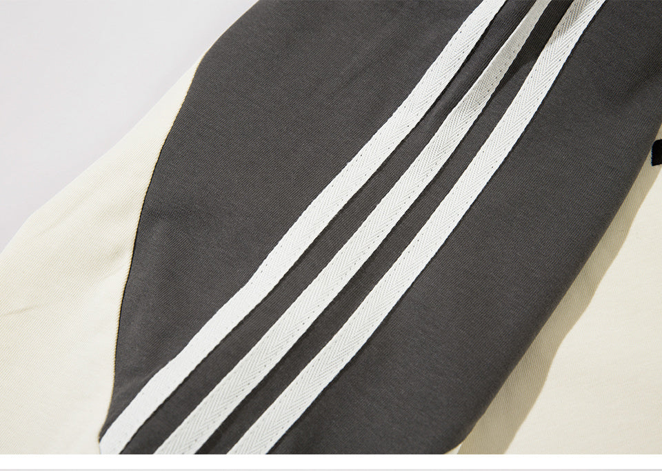 T Shirt Side Stripe Streetwear Letter Print Loose Fashion Summer Hip Hop Casual Tees Sports Style Top Short Sleeve