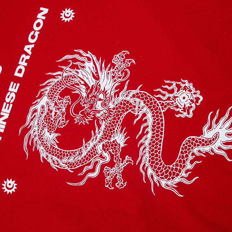 Pure Cotton T Shirt Dragon Graphic Print Streetwear Loose Short Sleeve Simple Design Fashion Summer Hip Hop Top Trendy