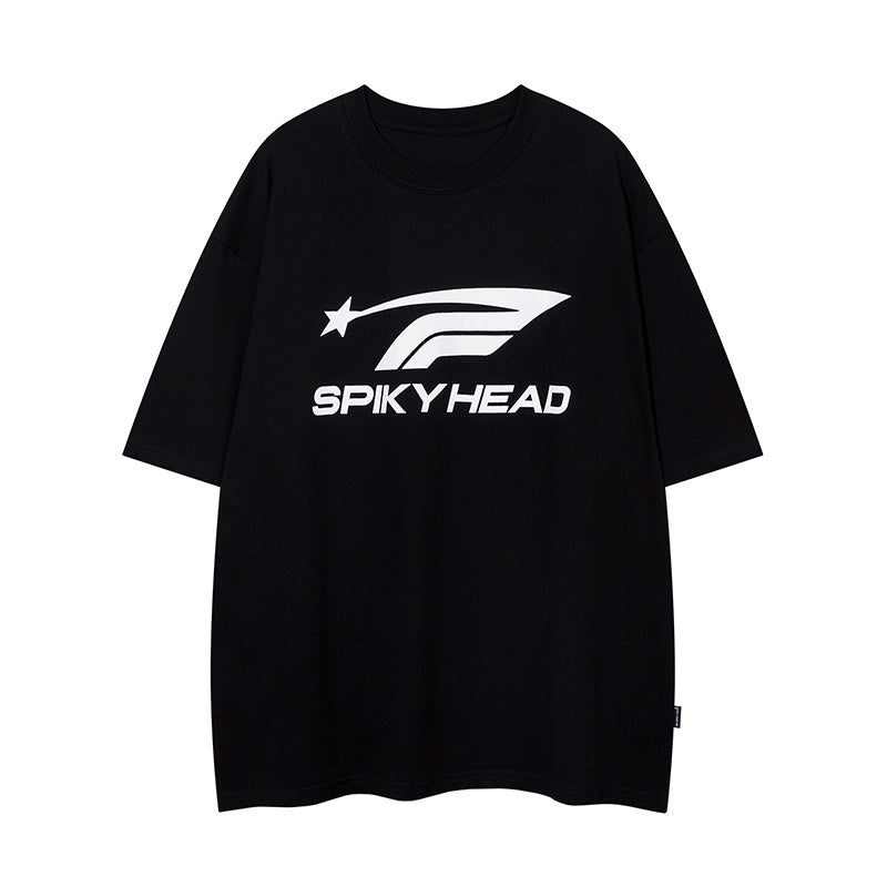 T Shirt Letter Print Streetwear Loose Fashion Summer Hip Hop Top Short Sleeve Simple Design Sports Style