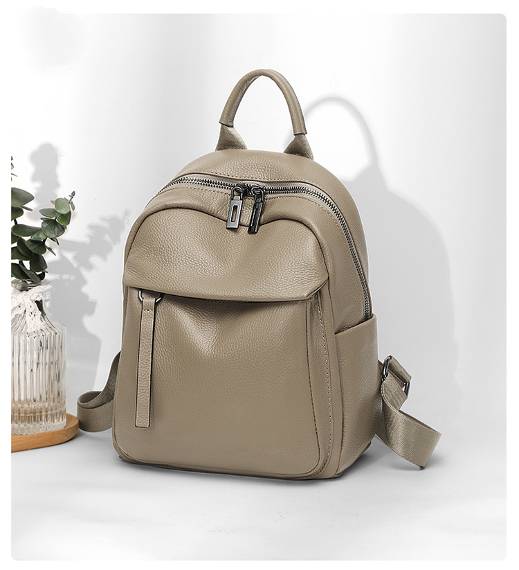Multi-Pocket Leather Backpack - Lightweight Large Capacity Cowhide Bag 2025