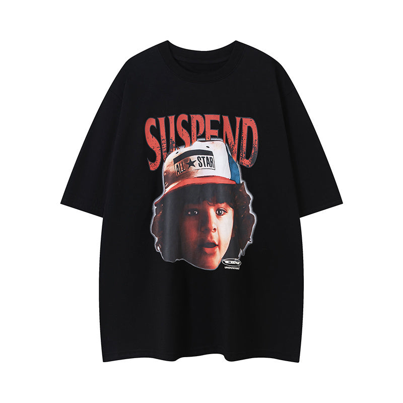 Streetwear T Shirts Trendy Crew Neck Boy Pattern Oversize Cotton Short Sleeve High Quality Casual Tee Summer