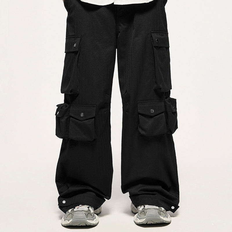 High Street Functional Wind Cannonball Wide Leg Pants Autumn And Winter New Fashion Brand Relaxed-fit Casual Pants For Men