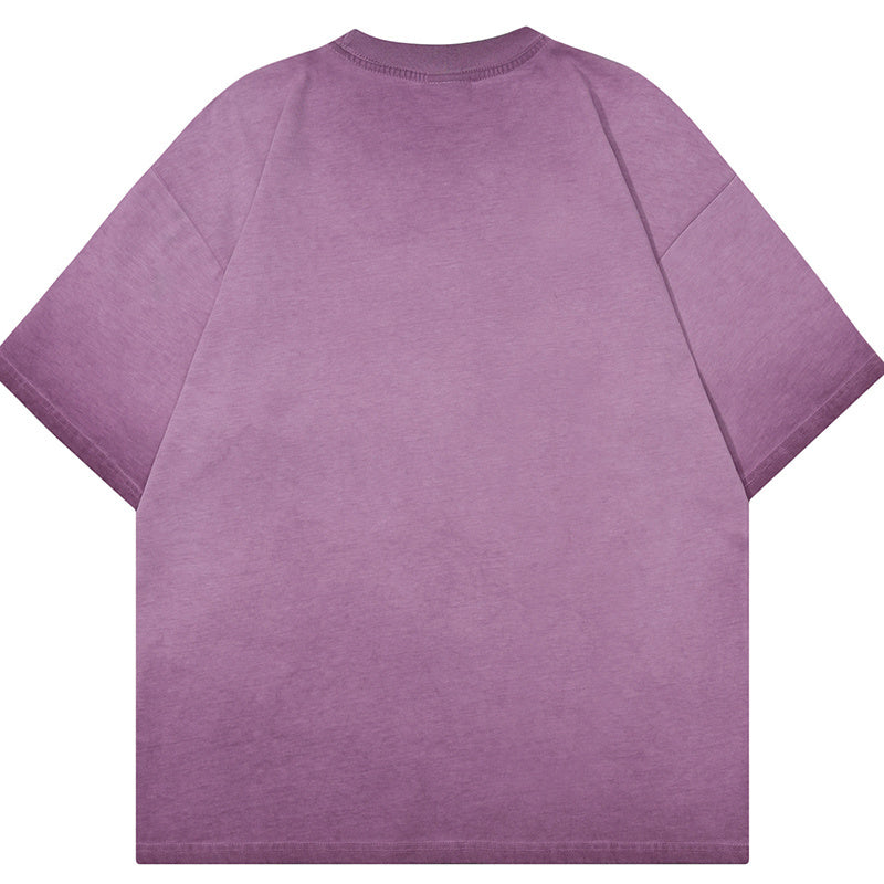 Retro Logo Print T Shirt Oversize Tees Fashion Casual Top Short Sleeve Streetwear Pure Cotton Loose Summer