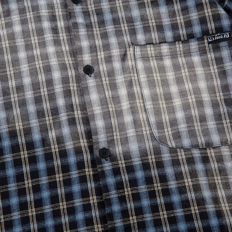 Plaid Polo Paneled Streetwear Short Sleeve Summer Casual Fashion Lapel Button Front Pocket