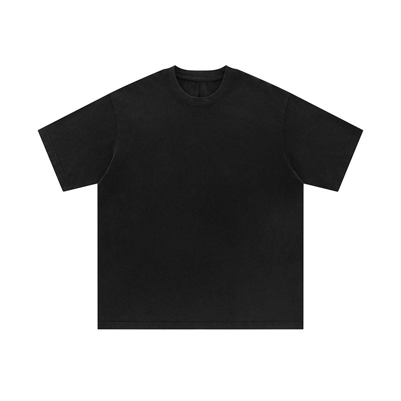 No Graphic T Shirts Loose Streetwear Short Sleeve Cotton Tee Casual Round Neck Summer Solid Color