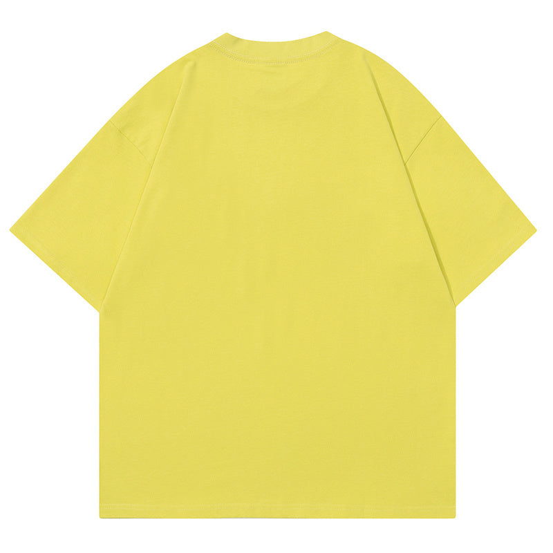 Colorful Letter Print T Shirt American Retro Loose Summer Streetwear Short Sleeve Fashion Casual Top