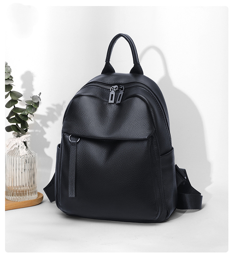 Multi-Pocket Leather Backpack - Lightweight Large Capacity Cowhide Bag 2025