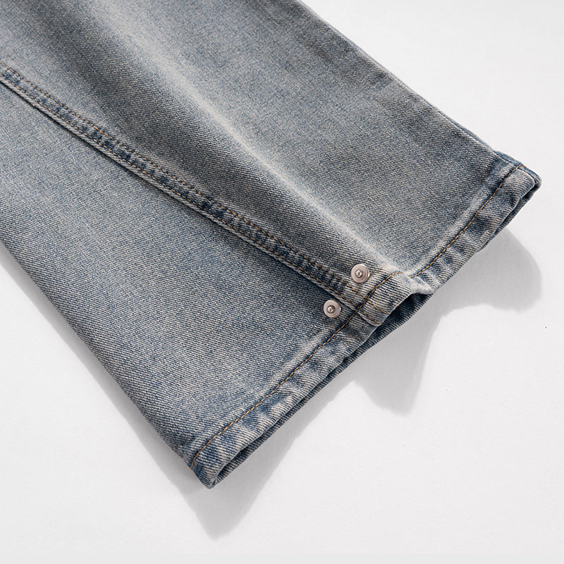 Men's Wear Women's Urban Spiral Stitching Trousers Men's And Women's Same-style Washed Old Weila High Street Blue Jeans