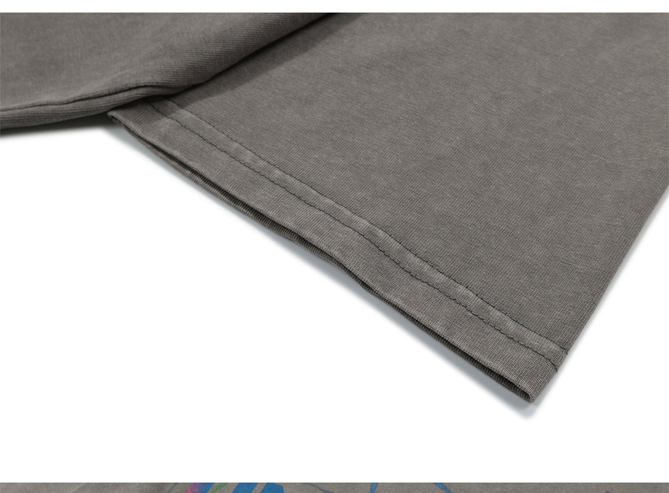 Pattern Print T Shirt Loose Summer Oversize Tees Fashion Casual Top Short Sleeve Streetwear Pure Cotton