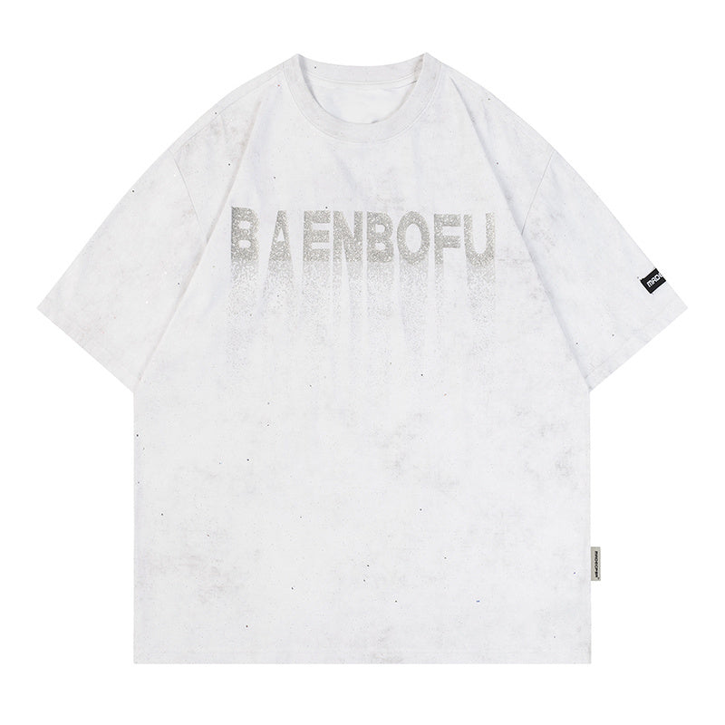 Casual Streetwear T Shirts Letter Print Oversize Loose Short Sleeve Tee Summer Harajuku Cotton Round Neck