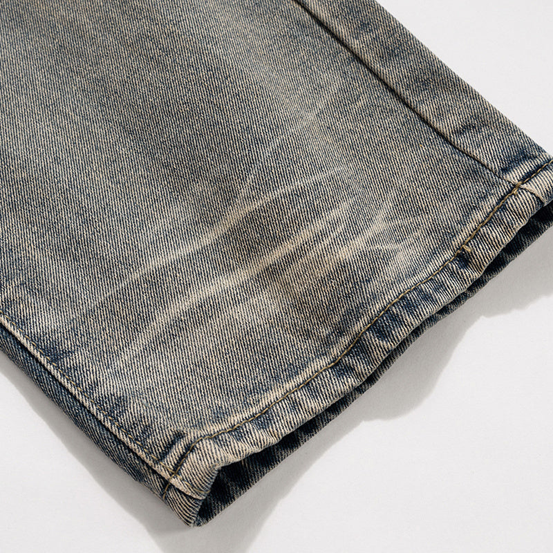 Men's And Women's Urban Vintage Wash-up Pants Unisex Slim-Fit Straight-Leg Trendy Jeans