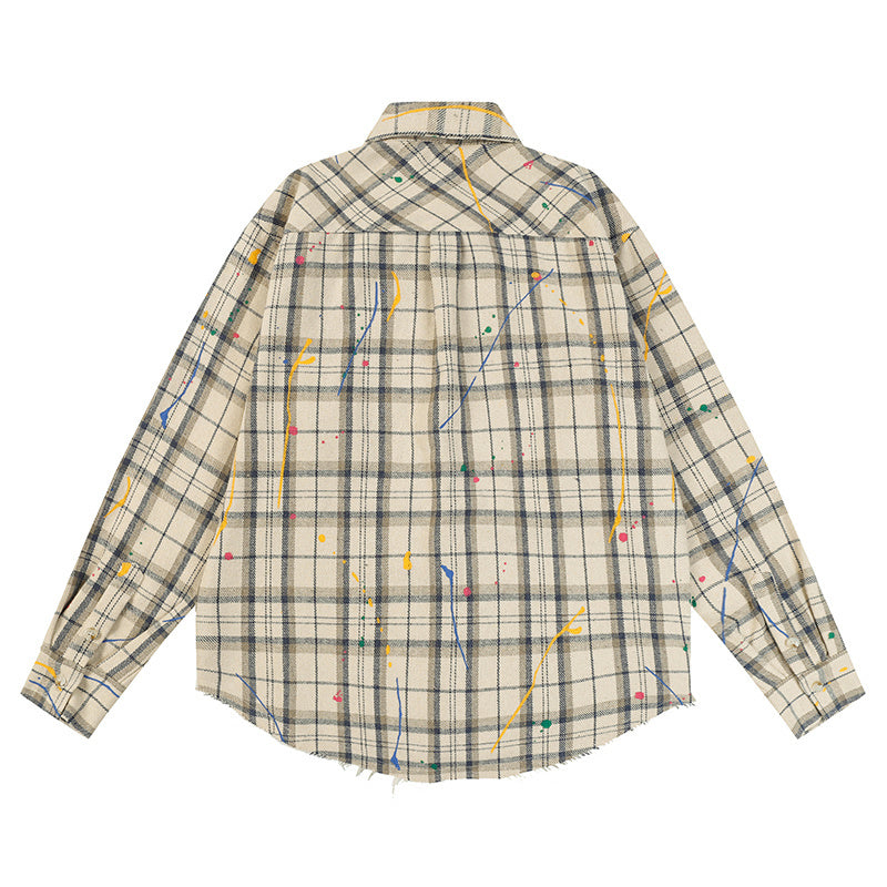Plaid Shirts Autumn Long Sleeve Oversize Button Up Tops Korean Style Casual Fall Outwear