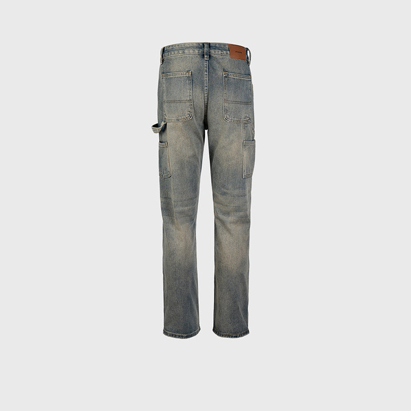 Women's Clothing Men's Urban Washed Dressed Trousers Unisex Wide Foot Small Wided Decorative Trendy Jeans
