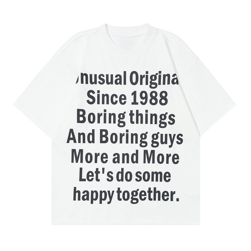 Letter Print Oversize Tees Fashion T Shirt Casual Streetwear Pure Cotton Top Short Sleeve Loose Summer