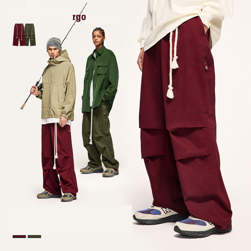 Tether Tooling Wide Leg Pants Autumn And Winter New Fashion Brand Personalized Loose Casual Trousers For Men And Women