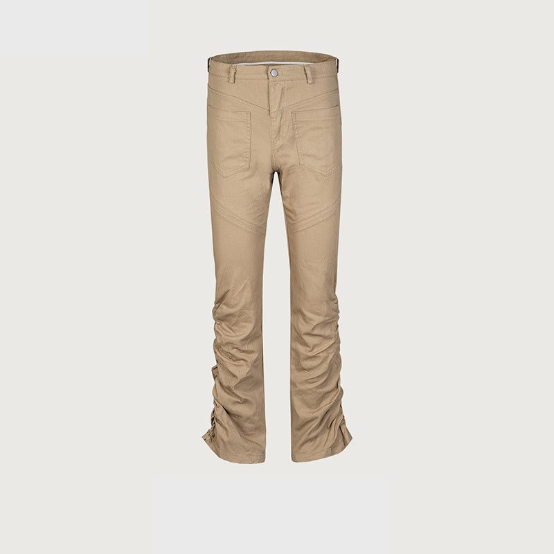 Men's And Women's Hip-Hop Stretch Machete Pleated Trousers Unisex Street Trendy Rock Style Plain Casual Pants
