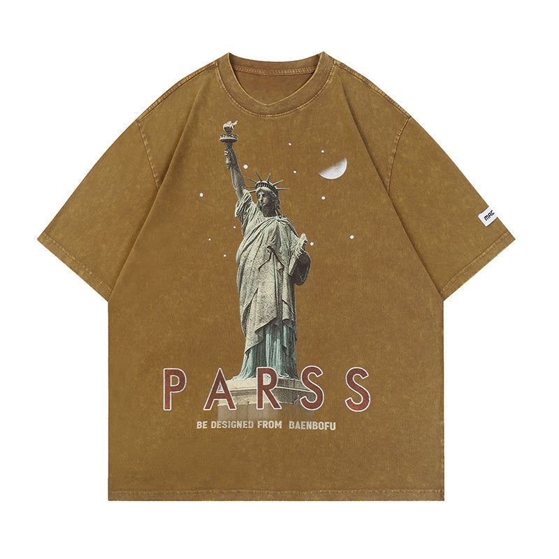 Graphic Print Streetwear T Shirts Oversize Loose Short Sleeve Cotton Tee Casual O Neck